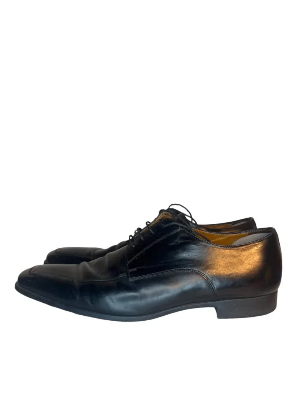 $700 Santoni Italian Leather Dress Shoes 8.5 Prichard Apron Toe Derby Oxford